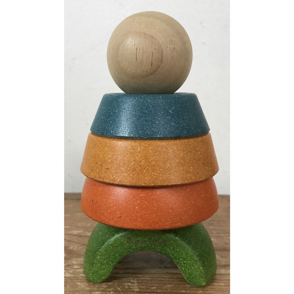 PlanToys Stackable Colorful Sustainable Eco Wood Wooden Baby Toddler Infant Toy